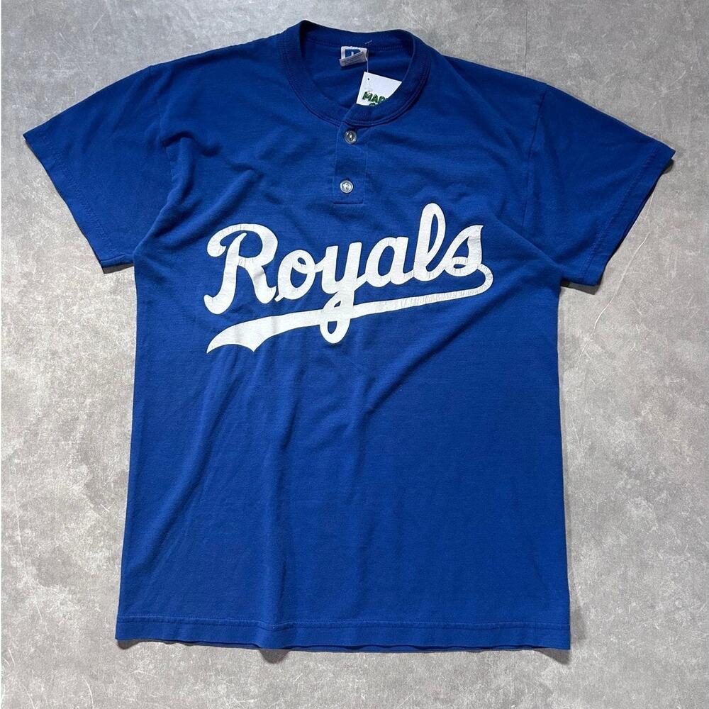 90s Vintage Kansas City Royals Script Button T Shirt -S
